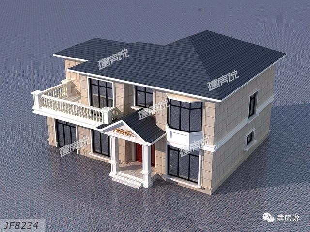 3套二層歐式別墅圖，現代亮麗的外觀，第1套26萬建，可以說非常便宜了