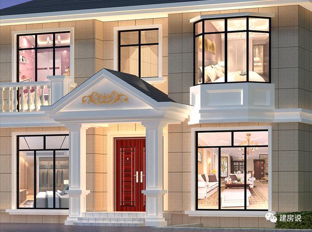 3套二層歐式別墅圖，現代亮麗的外觀，第1套26萬建，可以說非常便宜了