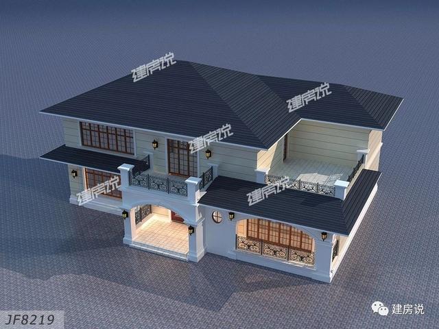 3套二層歐式別墅圖，現代亮麗的外觀，第1套26萬建，可以說非常便宜了