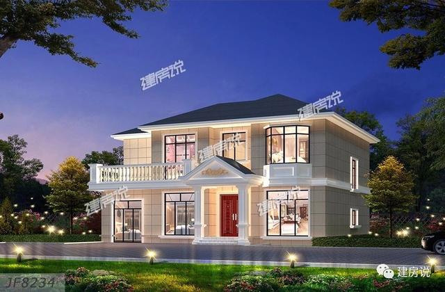 3套二層歐式別墅圖，現代亮麗的外觀，第1套26萬建，可以說非常便宜了