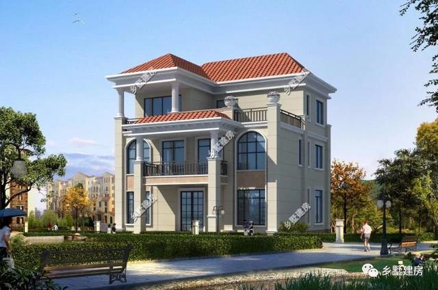 40萬建11X11米農(nóng)村三層別墅圖，美觀實用，完全符合中國人對于房子的審美追求