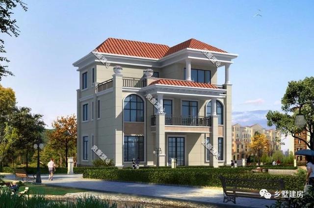 40萬建11X11米農(nóng)村三層別墅圖，美觀實用，完全符合中國人對于房子的審美追求