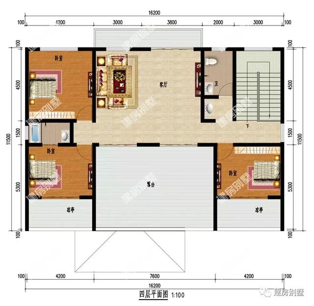 16.2×11.5米四層別墅設(shè)計(jì)圖，農(nóng)村自建房的典范，內(nèi)外兼修養(yǎng)眼又實(shí)用