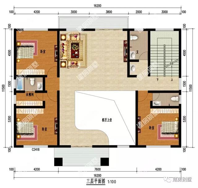 16.2×11.5米四層別墅設(shè)計(jì)圖，農(nóng)村自建房的典范，內(nèi)外兼修養(yǎng)眼又實(shí)用