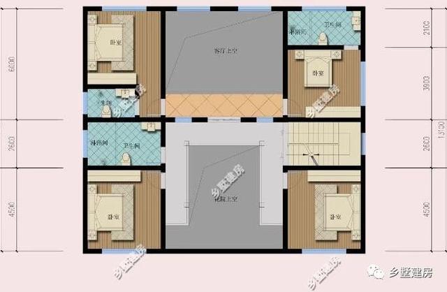 新款階梯式外觀三層四合院別墅圖，快來看看，內外兼修！