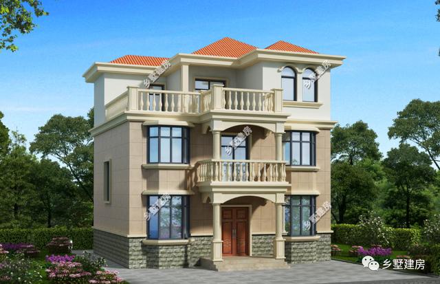 27萬就能建的10X9米農村三層別墅設計圖，8室2廳還帶露臺