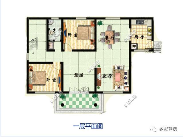 三款造型時(shí)尚亮麗的農(nóng)村別墅設(shè)計(jì)圖，超大客廳還有堂屋，造價(jià)不到30萬