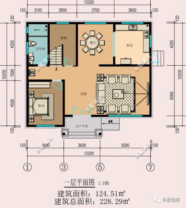 三款造型時(shí)尚亮麗的農(nóng)村別墅設(shè)計(jì)圖，超大客廳還有堂屋，造價(jià)不到30萬