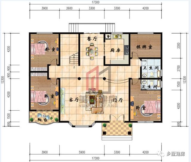 三款造型時(shí)尚亮麗的農(nóng)村別墅設(shè)計(jì)圖，超大客廳還有堂屋，造價(jià)不到30萬
