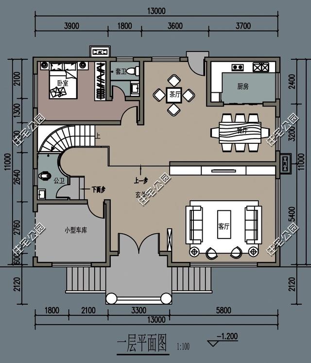 三層農(nóng)村別墅設(shè)計(jì)圖，挑空大廳旋轉(zhuǎn)樓梯，給你一個(gè)時(shí)尚鄉(xiāng)村生活