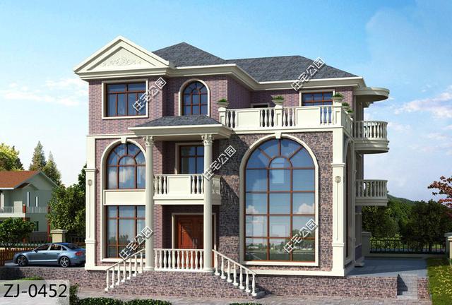 三層農(nóng)村別墅設(shè)計(jì)圖，挑空大廳旋轉(zhuǎn)樓梯，給你一個(gè)時(shí)尚鄉(xiāng)村生活