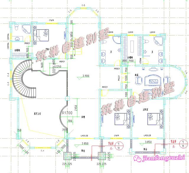 75萬總建筑面積700平米高端大氣三層花園大型別墅設計圖，真的超級豪華大氣