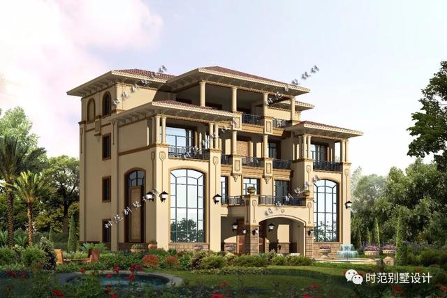 帶地下車庫，茶室和書房的三層歐式別墅設(shè)計圖，9室4廳，適合農(nóng)村自建！