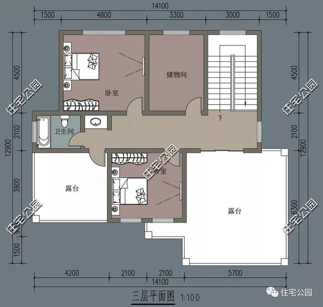 占地14×13農(nóng)村自建房設計圖，3層40萬帶露臺和車庫，老百姓都喜歡建