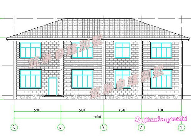 2層農村自建房設計圖帶車庫別墅效果圖，面寬20米前后門設計，整體盡顯素雅高檔