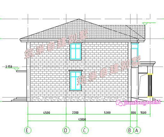 2層農村自建房設計圖帶車庫別墅效果圖，面寬20米前后門設計，整體盡顯素雅高檔