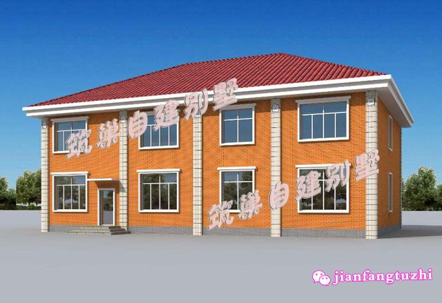 2層農村自建房設計圖帶車庫別墅效果圖，面寬20米前后門設計，整體盡顯素雅高檔