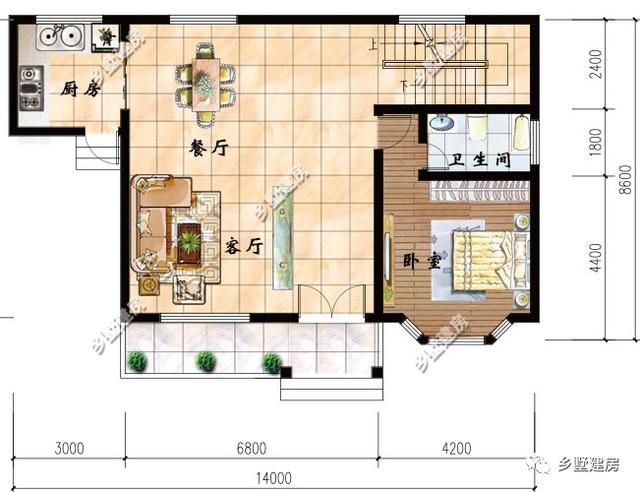 2款帶獨立廚房、露臺的農村二層別墅設計圖，20多萬就能建 經濟實惠還好看