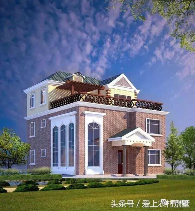 10x12米三層農村自建房設計圖，挑空客廳，主體造價35萬，簡直不要太經濟適用