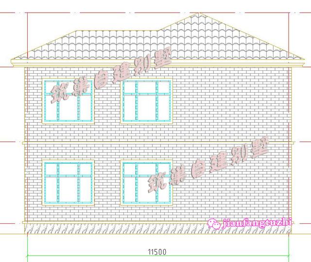 20萬100㎡12x9米二層典型現代農村別墅設計圖，主體磚混結構