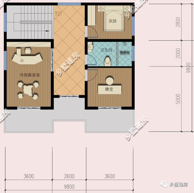 農村中式別墅設計圖，帶佛堂、茶室、花院，9X12米，造價只要38萬！