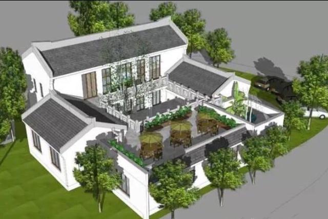 傳統(tǒng)中式四合院別墅設(shè)計圖，農(nóng)村自建房的優(yōu)選，你需要的它都有