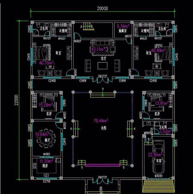 傳統(tǒng)中式四合院別墅設(shè)計圖，農(nóng)村自建房的優(yōu)選，你需要的它都有