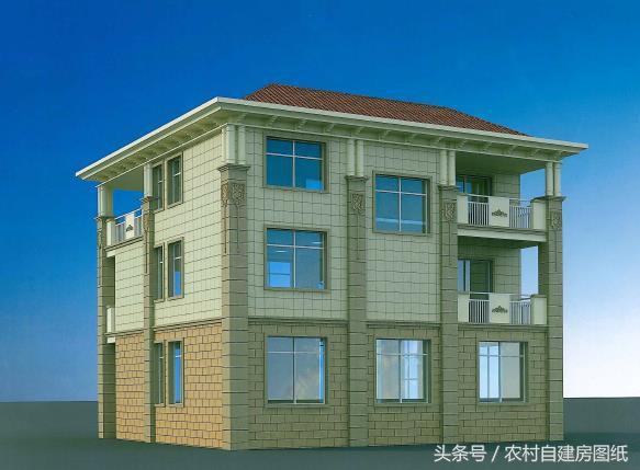 三層農村豪華別墅設計圖，12X10米，主體造價40萬，裝修80萬，全村第一豪
