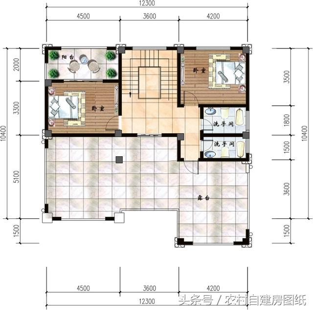 三層農村豪華別墅設計圖，12X10米，主體造價40萬，裝修80萬，全村第一豪