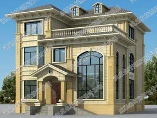 3廳6臥12×12三層別墅設計圖，造價40萬，帶有露臺花園、落地窗、娛樂室，一套戶型2種配色！