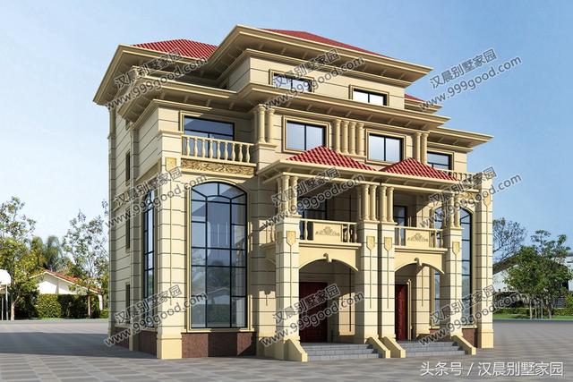 雙拼四層別墅自建房，14.2X11.8米，戶型方正，氣派落地窗，蓋好了后誰看誰眼紅！