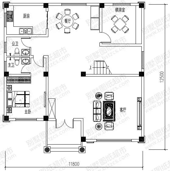 三層歐式別墅設計圖，11.8x12.5米，有棋牌室、多功能廳，含7個臥室，案例2最美，案例3花了50萬