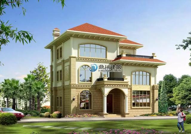 三層歐式別墅設計圖，11.8x12.5米，有棋牌室、多功能廳，含7個臥室，案例2最美，案例3花了50萬