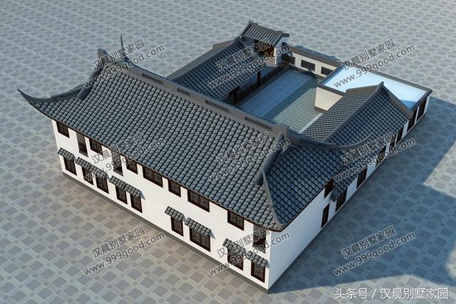 2棟新中式別墅設計圖，傳統形式結合現代建筑元素建成的三合院，當下農村蓋房的新選擇！