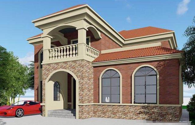 二層農村自建房，帶堂屋， 經濟實用，美觀大氣，真正適合農村人的自建房！