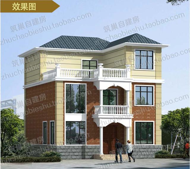 3款占地100平方米三層農(nóng)村獨(dú)棟自建別墅設(shè)計(jì)圖，豪華大氣，造價(jià)僅30萬