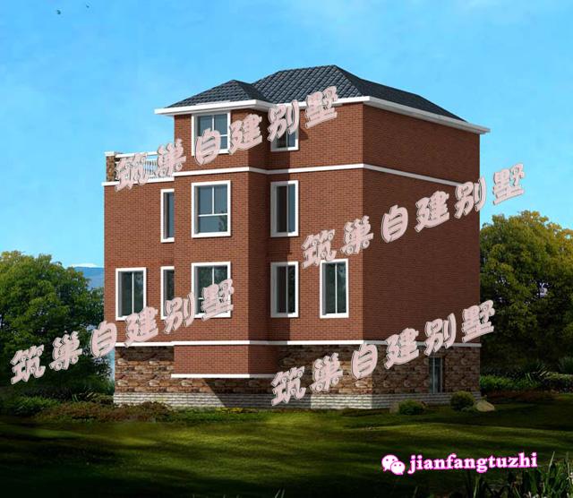 100㎡11x11米三層半農(nóng)村別墅設(shè)計(jì)圖，規(guī)整又溫馨，帶架空層