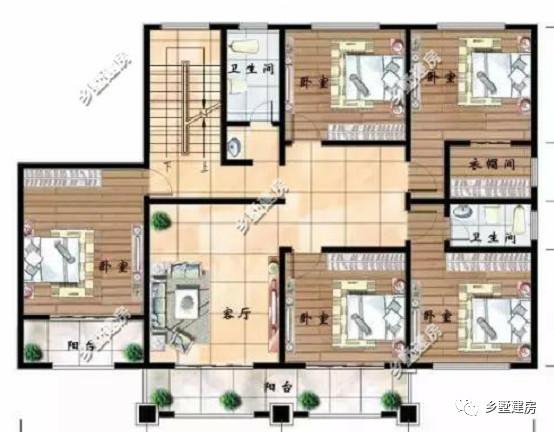 15.9X10.5平米三層別墅設計圖，中等戶型四平八穩(wěn)風景好！