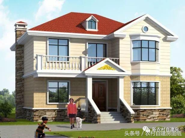 7款小戶型二層農村別墅圖，5款帶堂屋，占地100平左右