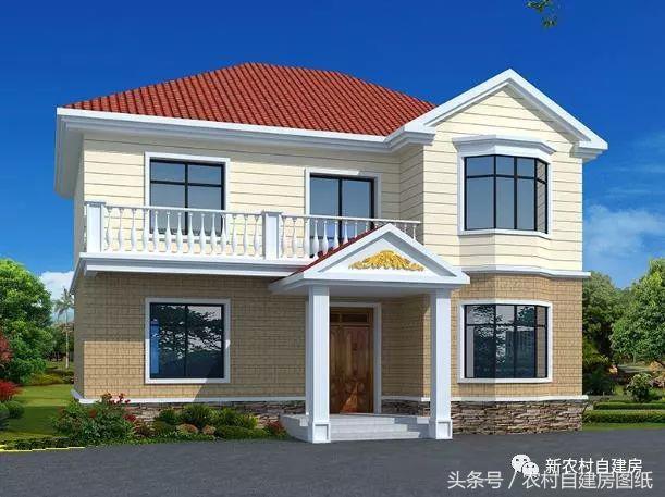 7款小戶型二層農村別墅圖，5款帶堂屋，占地100平左右