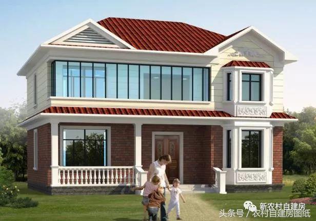 7款小戶型二層農村別墅圖，5款帶堂屋，占地100平左右