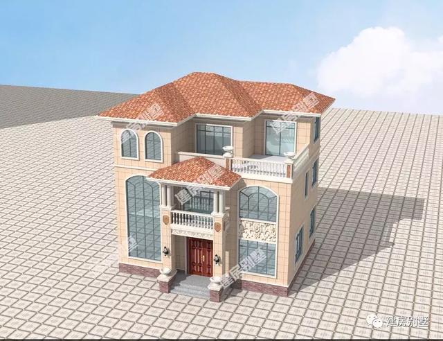 11.3×10米簡歐風格三層別墅圖，外觀自帶歐美風情，布局實用有格調，主體30萬建好