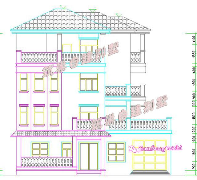  15x11米四層抗震框架結構別墅設計圖效果圖，主次分明，干濕分區，套間+獨立車庫！