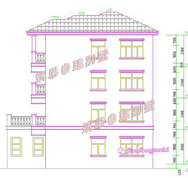  15x11米四層抗震框架結構別墅設計圖效果圖，主次分明，干濕分區，套間+獨立車庫！