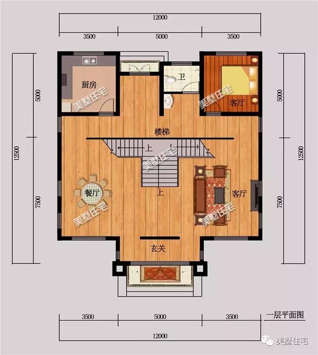 12X11米歐式風格三層別墅圖，娛樂室健身房、吧臺大露臺俱全，這才是真正的農村別墅