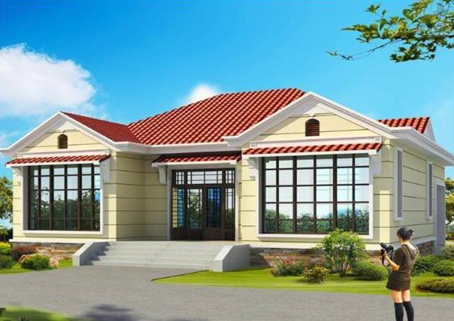 帶庭院一層鄉村自建房設計圖，非常適合老人小孩生活，18萬就可以住別墅