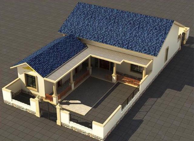 帶庭院一層鄉村自建房設計圖，非常適合老人小孩生活，18萬就可以住別墅