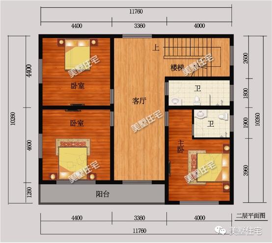 11x10米三層別墅圖，5室6衛，經濟實用，樸實而又美麗，農村自建房首選戶型