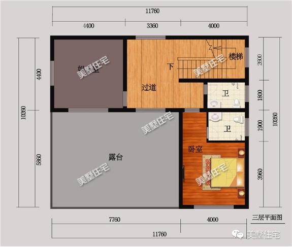 11x10米三層別墅圖，5室6衛，經濟實用，樸實而又美麗，農村自建房首選戶型