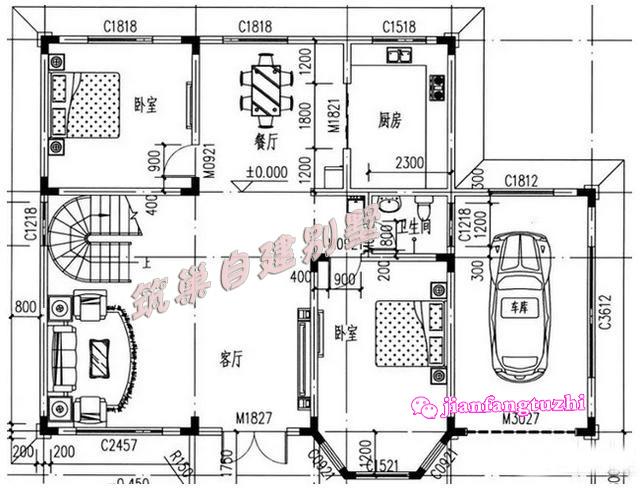 11x11米二層農村別墅設計圖，1種布局4種配色，快來選一選